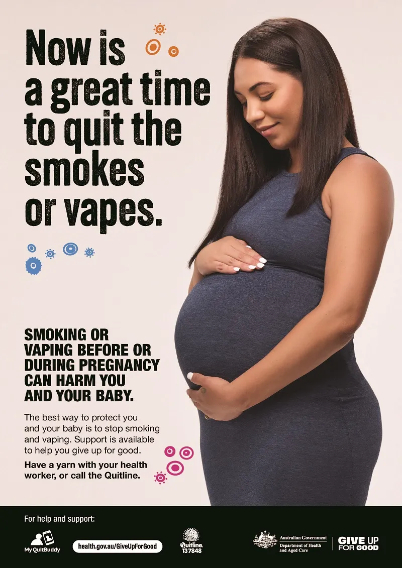 Now is a great time to quit – pregnancy poster