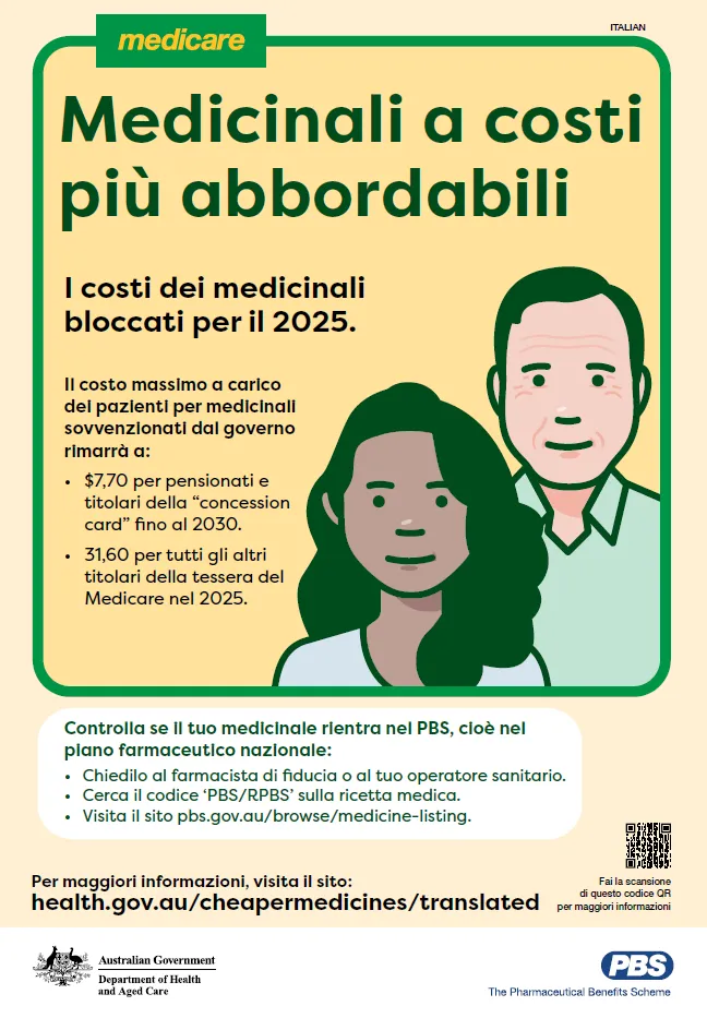 Cover page_Medicine costs frozen for 2025 – A3 poster (Italian)