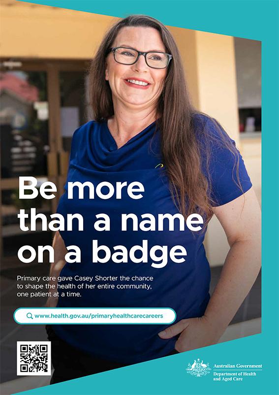 Poster to support primary health care careers.