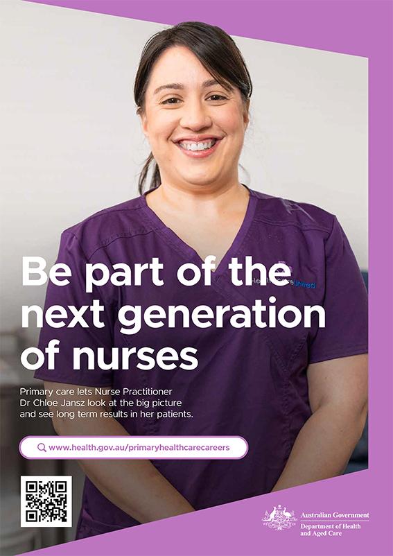 Poster to support primary health care careers.