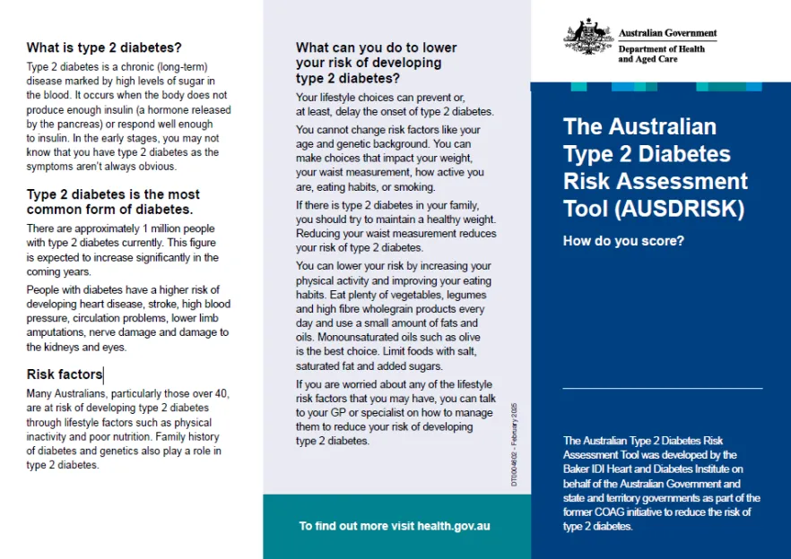 The Australian Type 2 Diabetes Risk Assessment Tool (AUSDRISK)