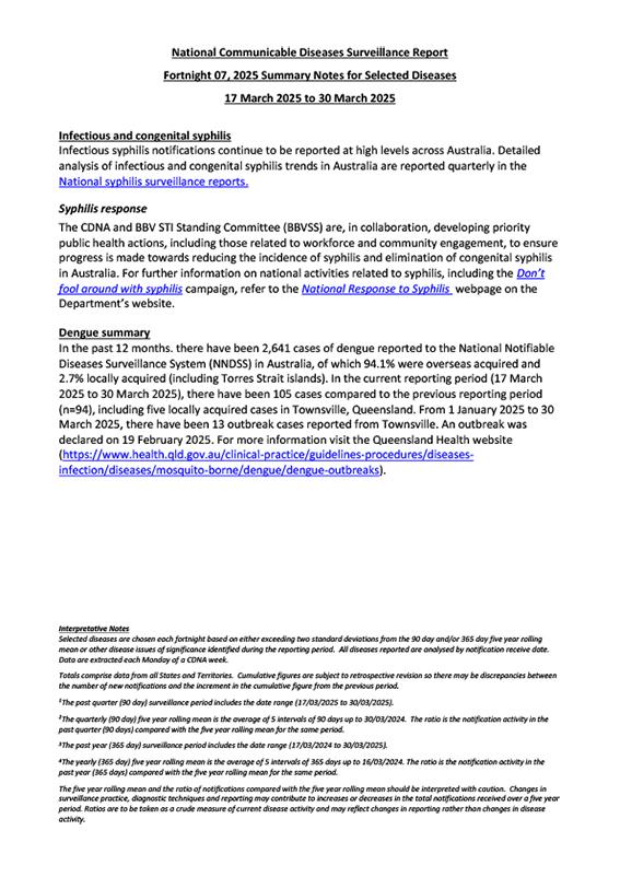 NNSS Fortnightly report