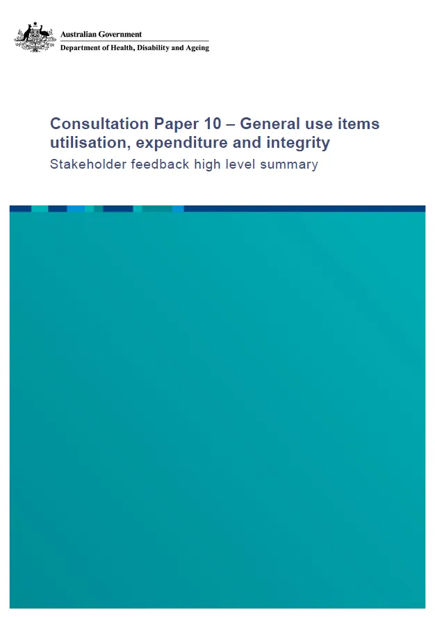 Cover page for the Consultation Paper 10 – General use items utilisation, expenditure and integrity