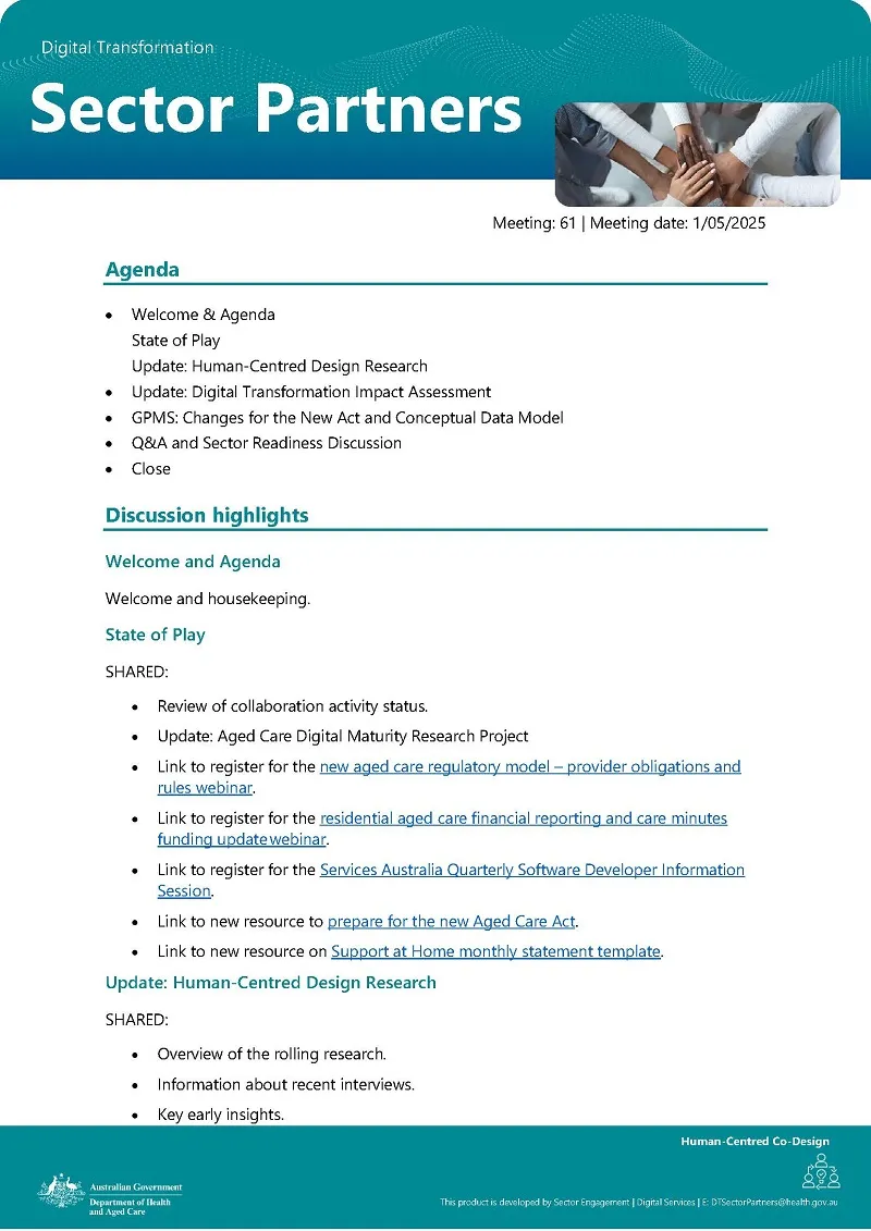Digital Transformation Sector Partners_meeting summary #61_Cover page