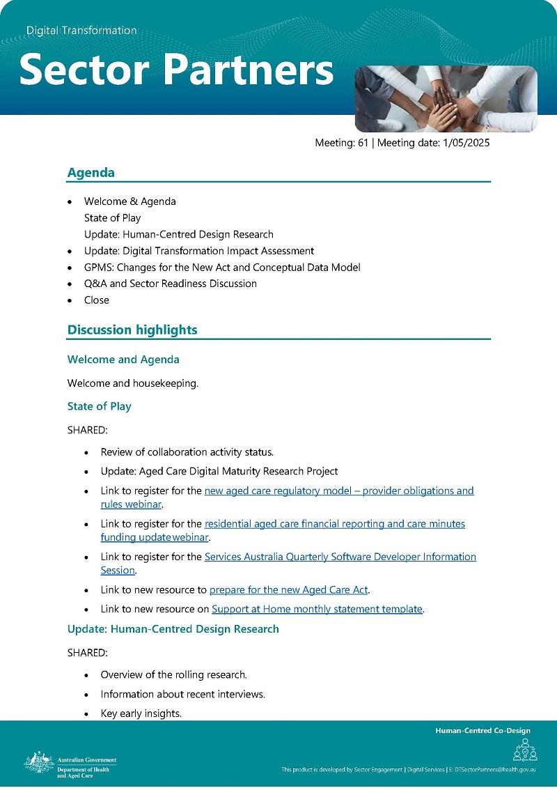 Digital Transformation Sector Partners_meeting summary #61_Cover page