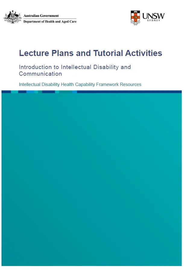 Intellectual Disability Health Capability Framework Lecture Plans and Tutorial Activities