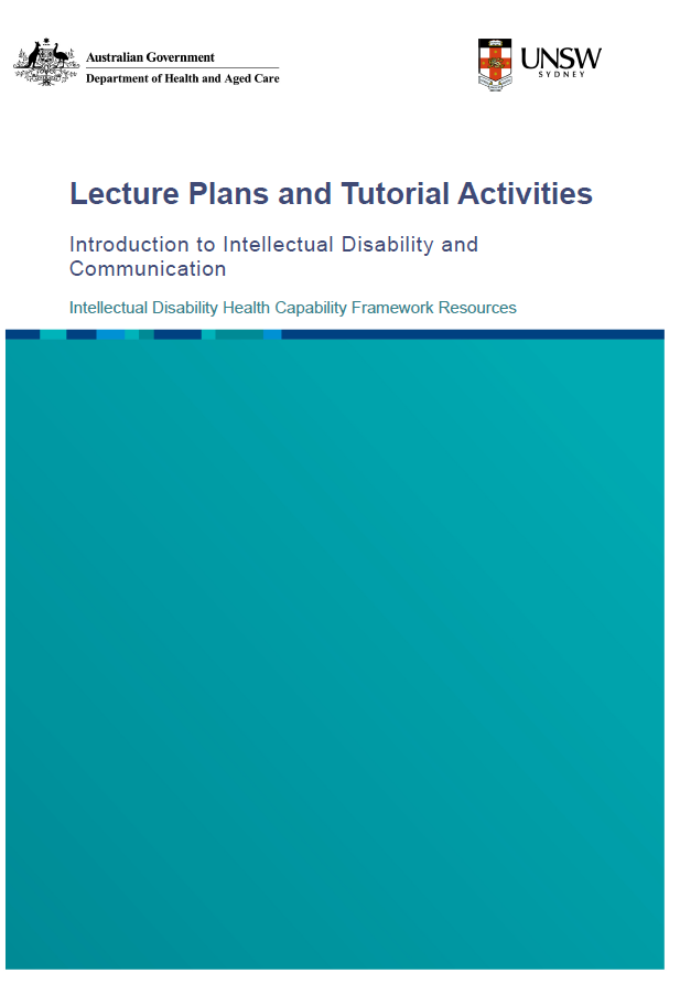 Intellectual Disability Health Capability Framework Lecture Plans and Tutorial Activities