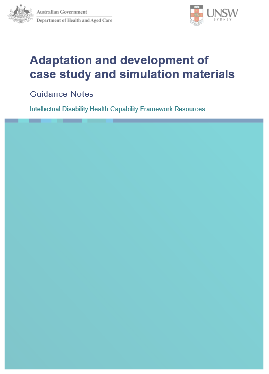 Cover page for the Intellectual Disability Health Capability Framework Resource Guidance Notes
