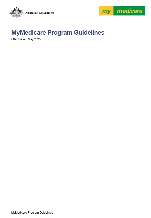MyMedicare program guideline (6 May 2025)