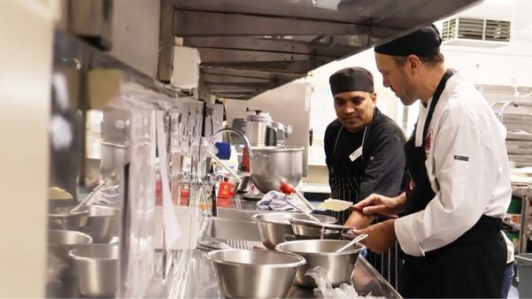 Nikesh (left) and chef trainer Ben Lewis (right)