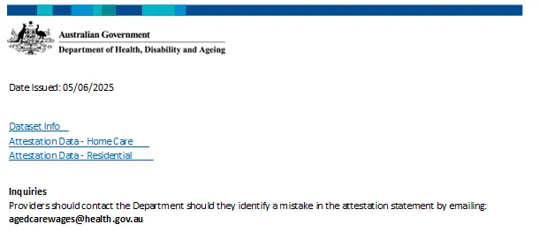 Aged care wages attestation report FY2023-24 Q1 to FY2024-25 Q2
