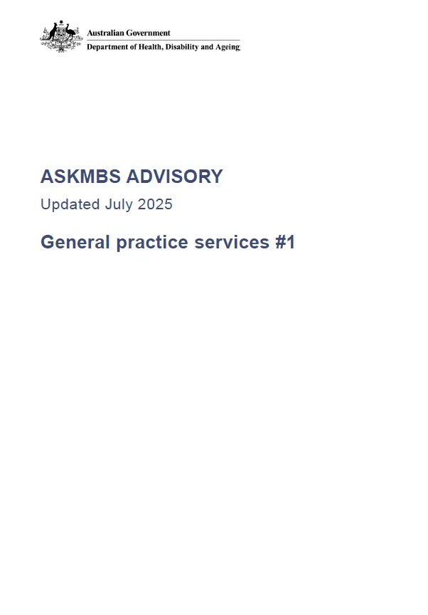 AskMBS Advisory #1 – General practice services