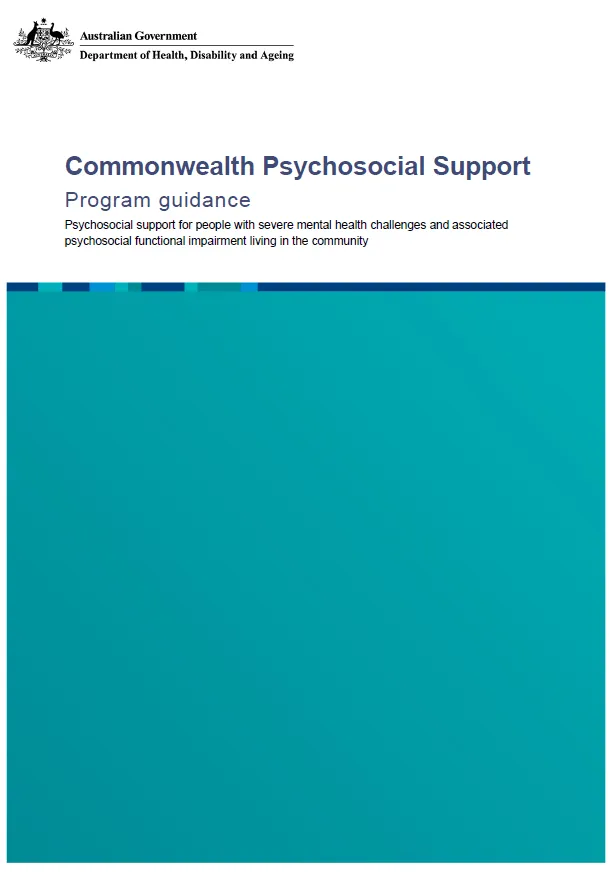 Cover page for the Commonwealth Psychosocial Support Program Guidance (June 2025)