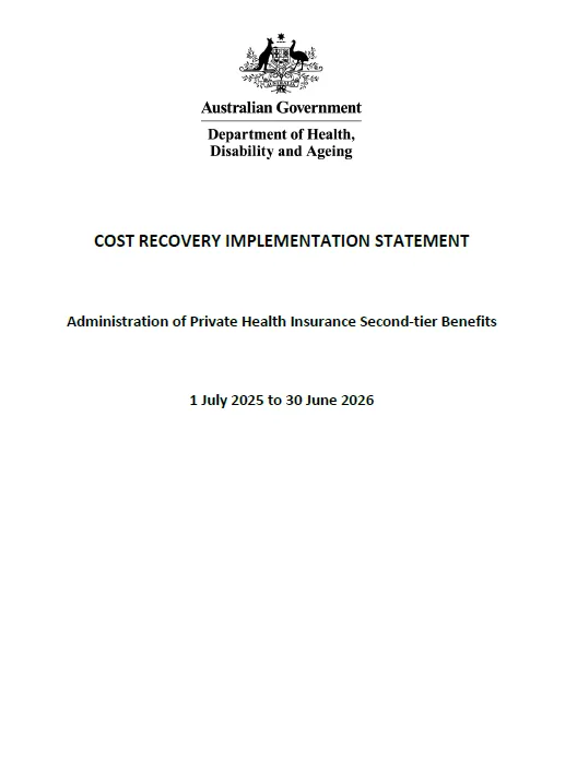 CRIS – Administration of Private Health Insurance second-tier default benefits (July 2025)