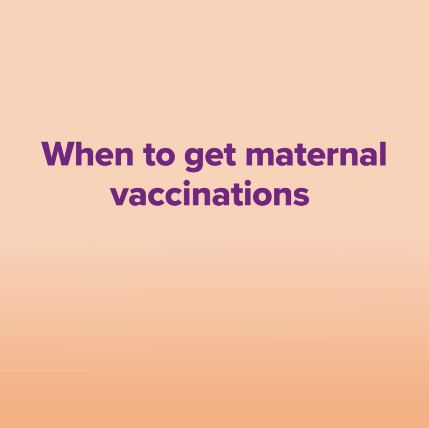 Social media animation about the maternal vaccination timeline.