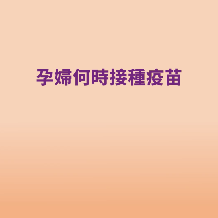 孕婦疫苗接種時間表