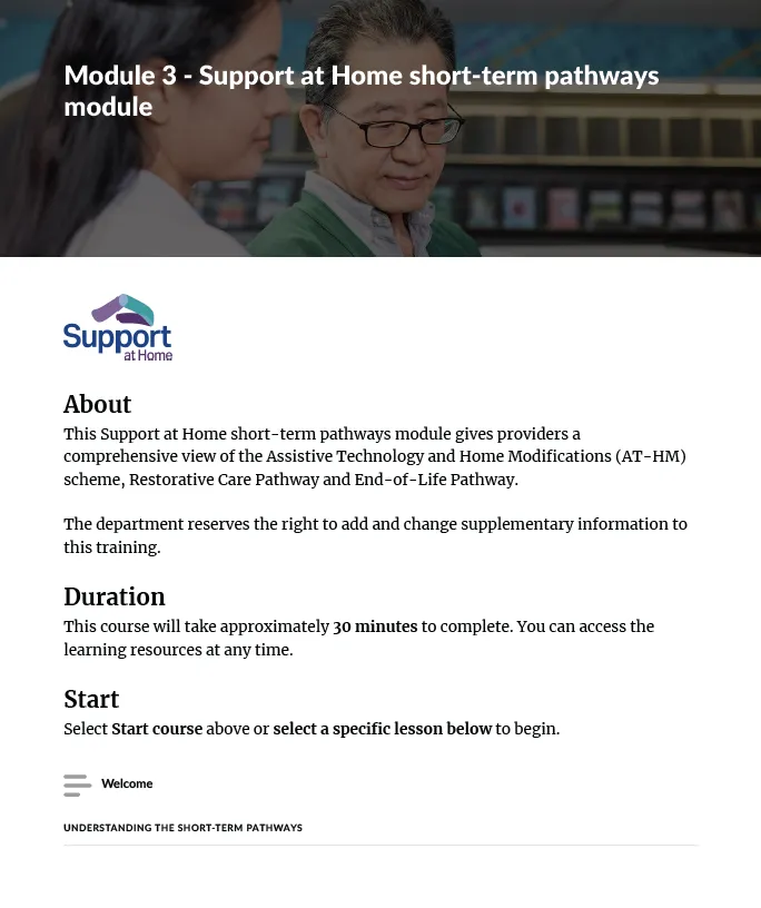 Cover page of Module 3 – Short-term pathways