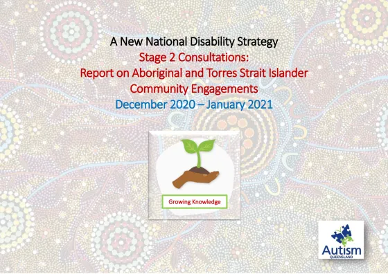 Aboriginal and Torres Strait Islander Community Engagement Consultation Cover page