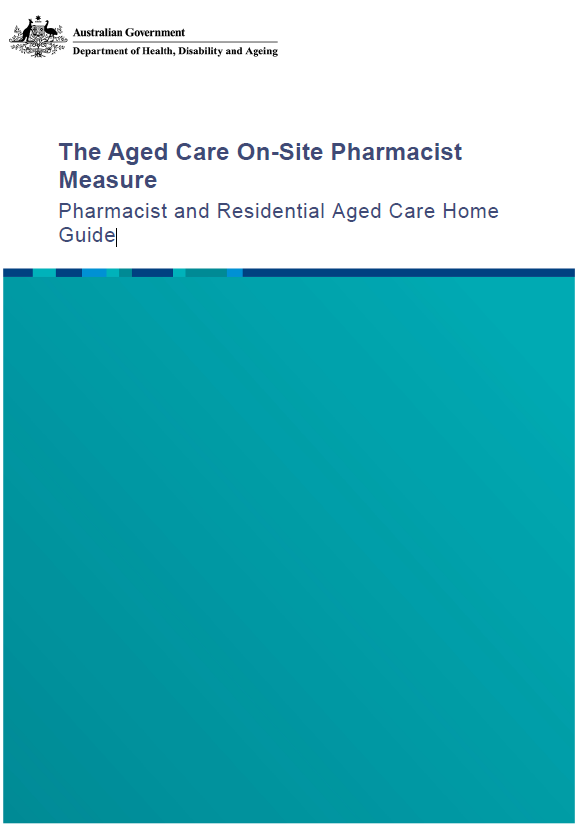 Pharmacist and Residential Aged Care Home Guide cover page