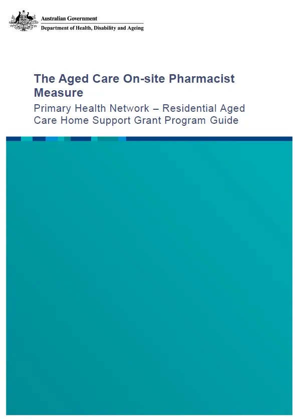 Primary Health Network – Residential Aged Care Home Support Grant Program Guide cover page