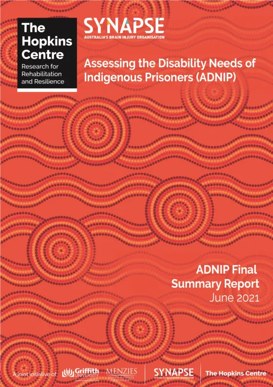 Assessing the Disability needs of Indigenous Prisoners Cover page