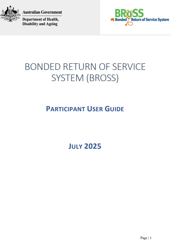 BRoSS Participant User Guide - July 2025 cover page