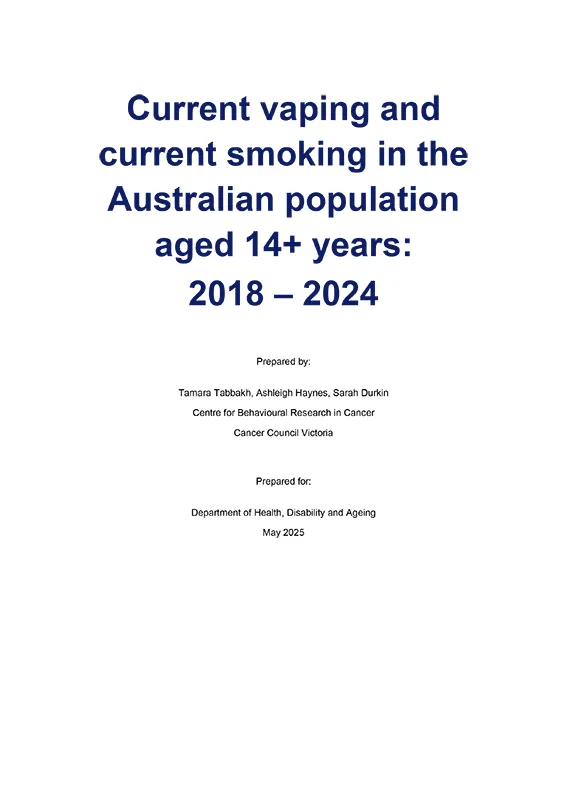 Current vaping and smoking in the Australian population aged 14 years or older