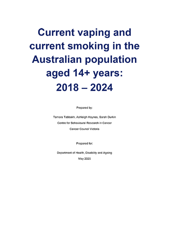 Current vaping and smoking in the Australian population aged 14 years or older