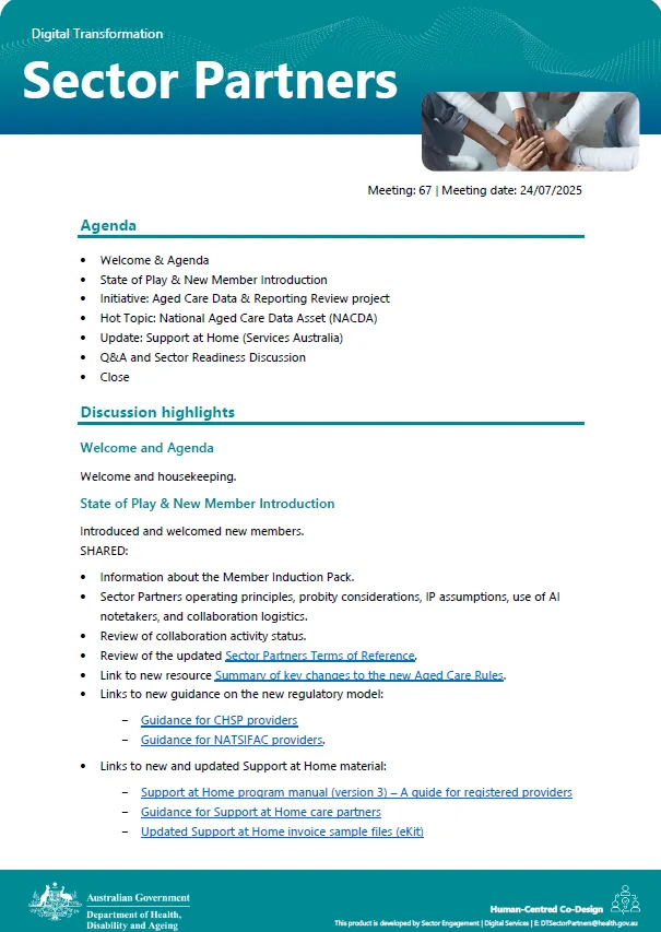 Digital Transformation Sector Partner meeting summary #67