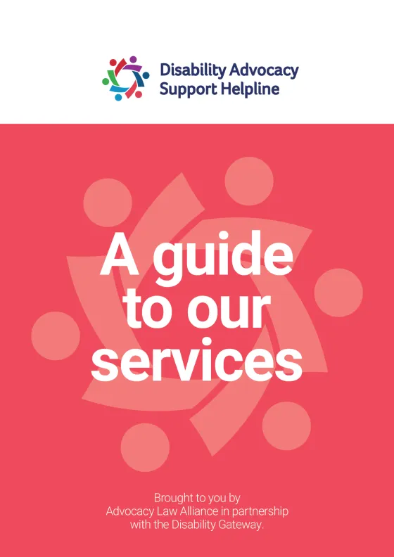 Disability Advocacy Support Helpline cover page