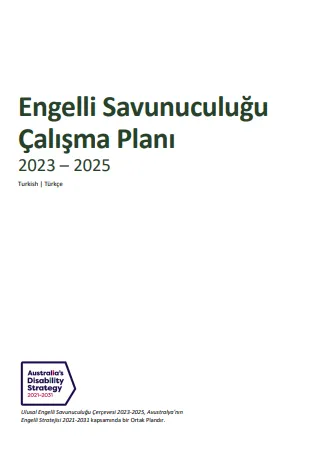 Disability Advocacy Work Plan cover page
