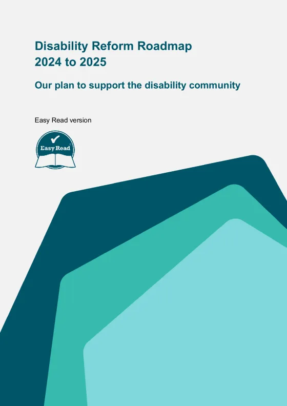 Easy Read version of Disability Reform Roadmap cover image
