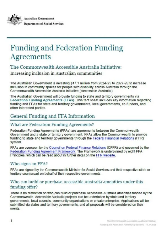 Funding and Federation Funding Agreements cover page