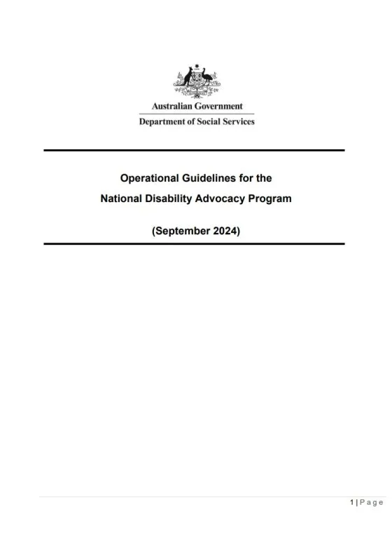 National Disability Advocacy Program (NDAP) Operational Guidelines cover page