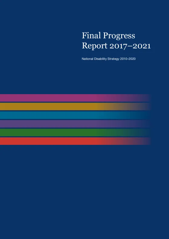 National Disability Strategy 2010–2020 – Final progress report 2017–2021 cover page