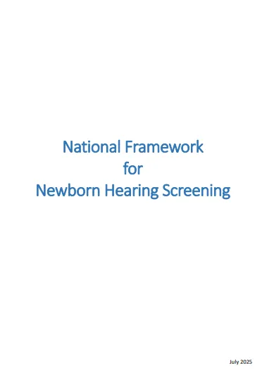 National Framework for Newborn Hearing Screening cover page