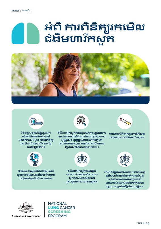 កម្មវិធីពិនិត្យរកមើលជំងឺមហារីកសួតថ្នាក់ជាតិ - អំពីការពិនិត្យរកមើលជំងឺមហារីកសួត