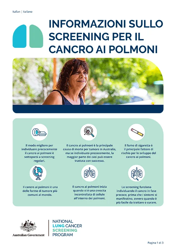 Programma nazionale di screening per il cancro ai polmoni – Informazioni sullo screening per il cancro ai polmoni