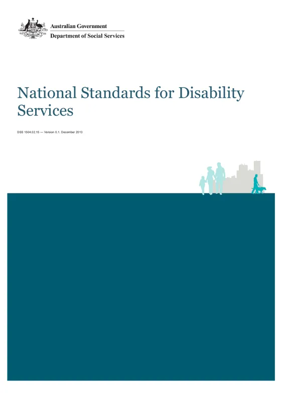 National Standards for Disability Services cover page