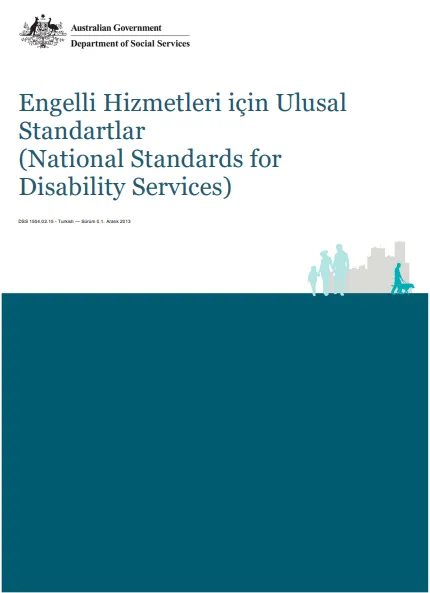 Turkish National Standards for Disability Services cover page