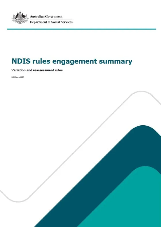 NDIS rules engagement summary – Variation and reassessment rules cover page