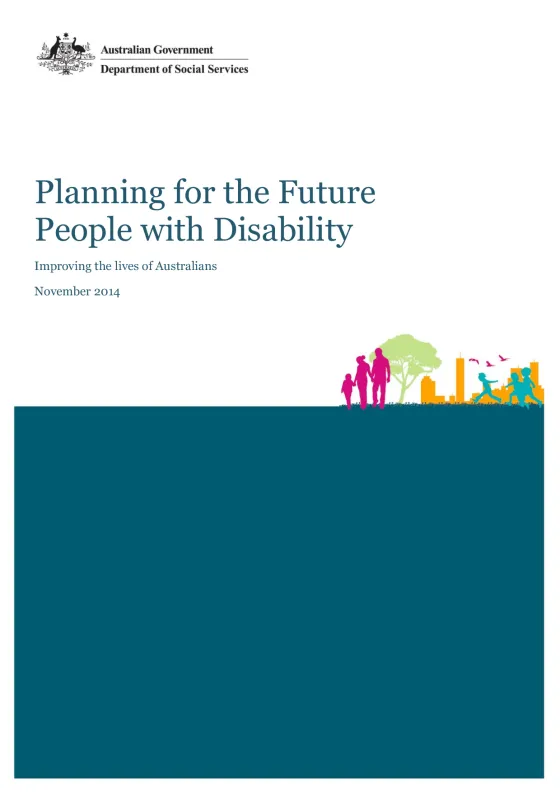 Planning for the Future: People with Disability cover page
