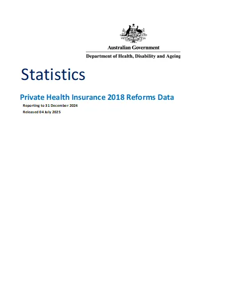 Private health insurance reform data quarterly trends report cover page (July update)