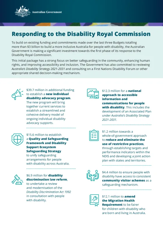 Responding to the Disability Royal Commission cover page