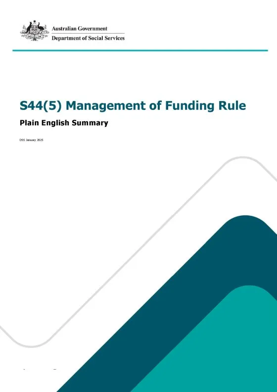 S44(5) Management of Funding Rule cover page