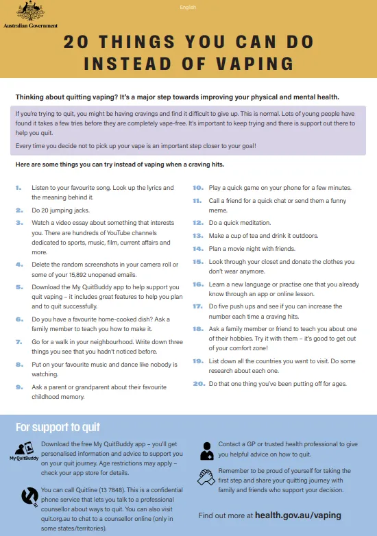 20 Thing you can do instead of vaping cover image