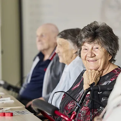 aged care residents playing bingo
