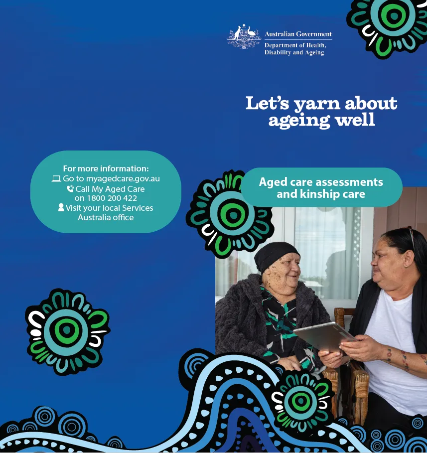 Cover page for the Aged care assessments and kinship care brochure