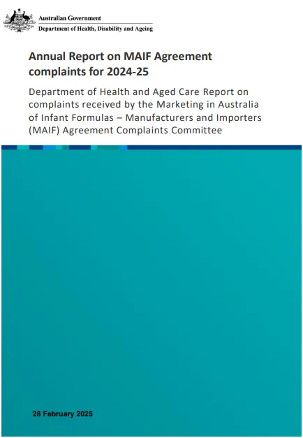 Cover page for the Annual Report on MAIF Agreement complaints for 2024-25