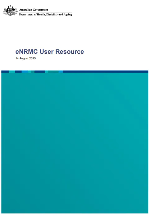 eNRMC user resource cover page